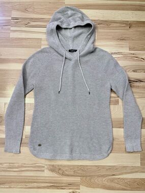 Lauren Ralph Lauren Women’s Small Gray Waffle Knit Hooded Sweater Pullover